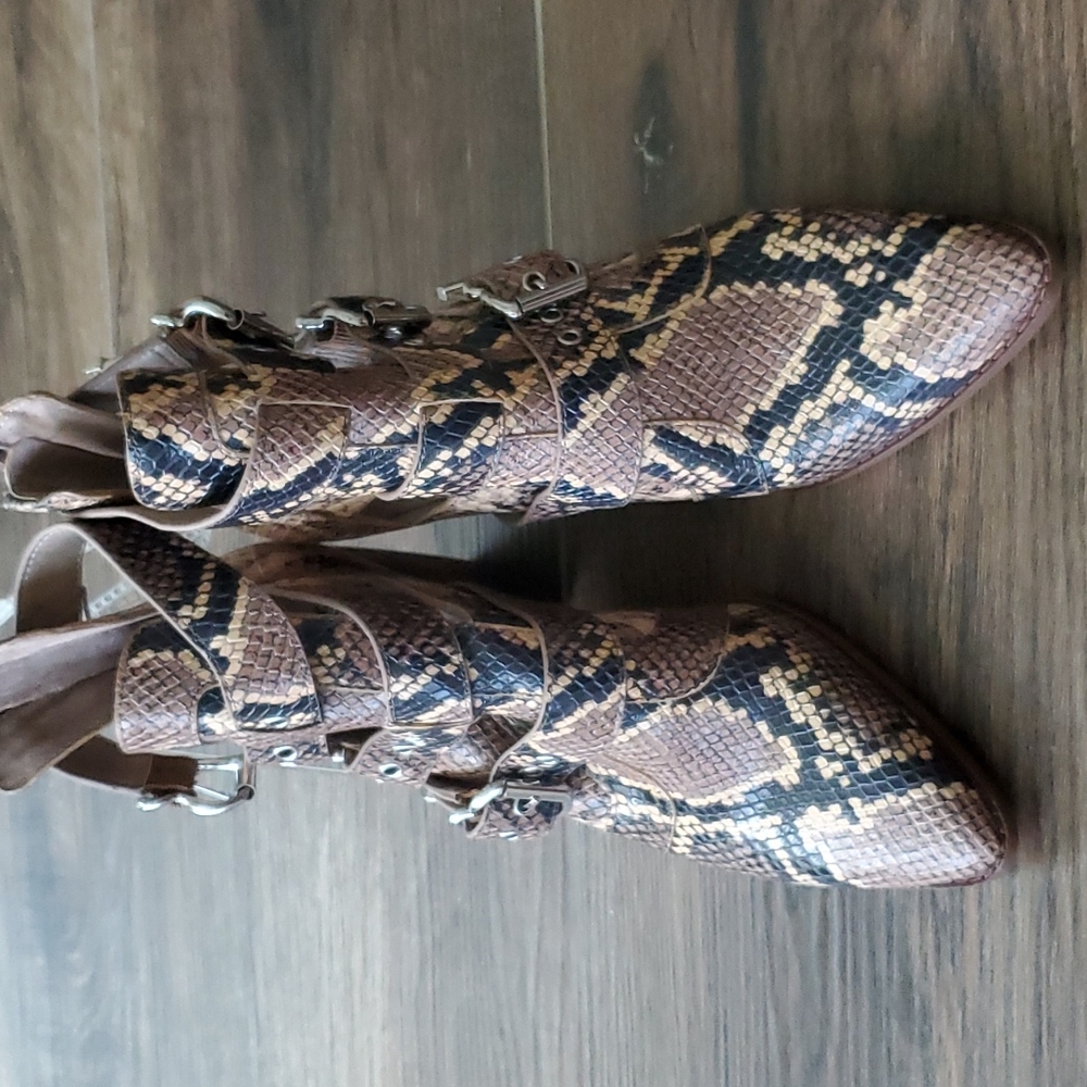 Gianni Bini Jam Out Snake Print Ankle Boots
